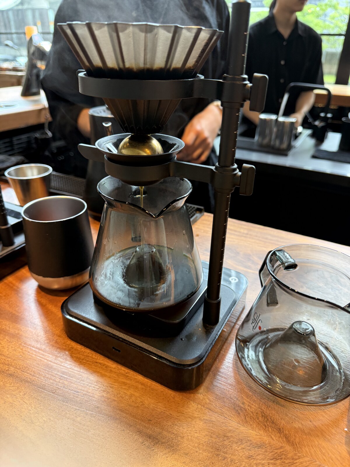Glitch Coffee Origami dripper brewing setup